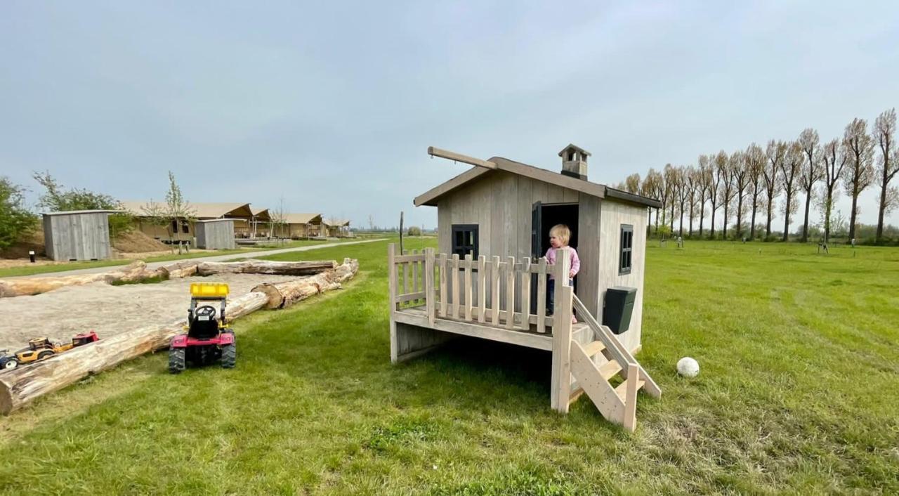De Hazelaarshof Luxe Glampingtent Bij Natuurgebied De Millingerwaard Kekerdom Exterior foto